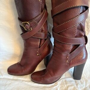 Chloé Leather Strap & Buckle Boots | Brown | Size 39.5 (US 9.5)